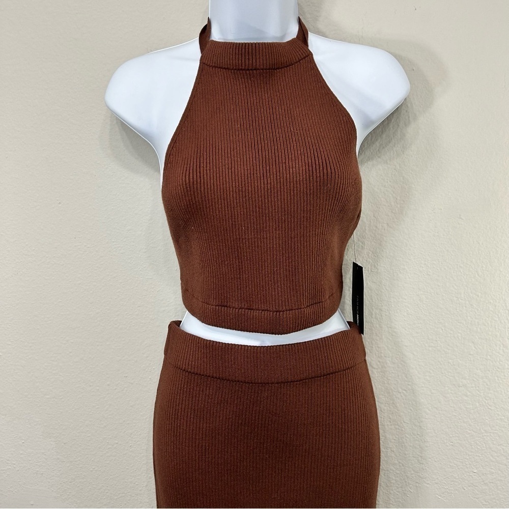 Sabrina Sweater skirt set Color Brown Size Small NWT